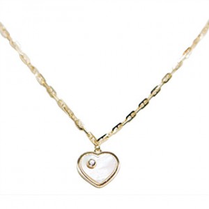 Yellow gold chain with pendant mother of pearl 18" AR80-36